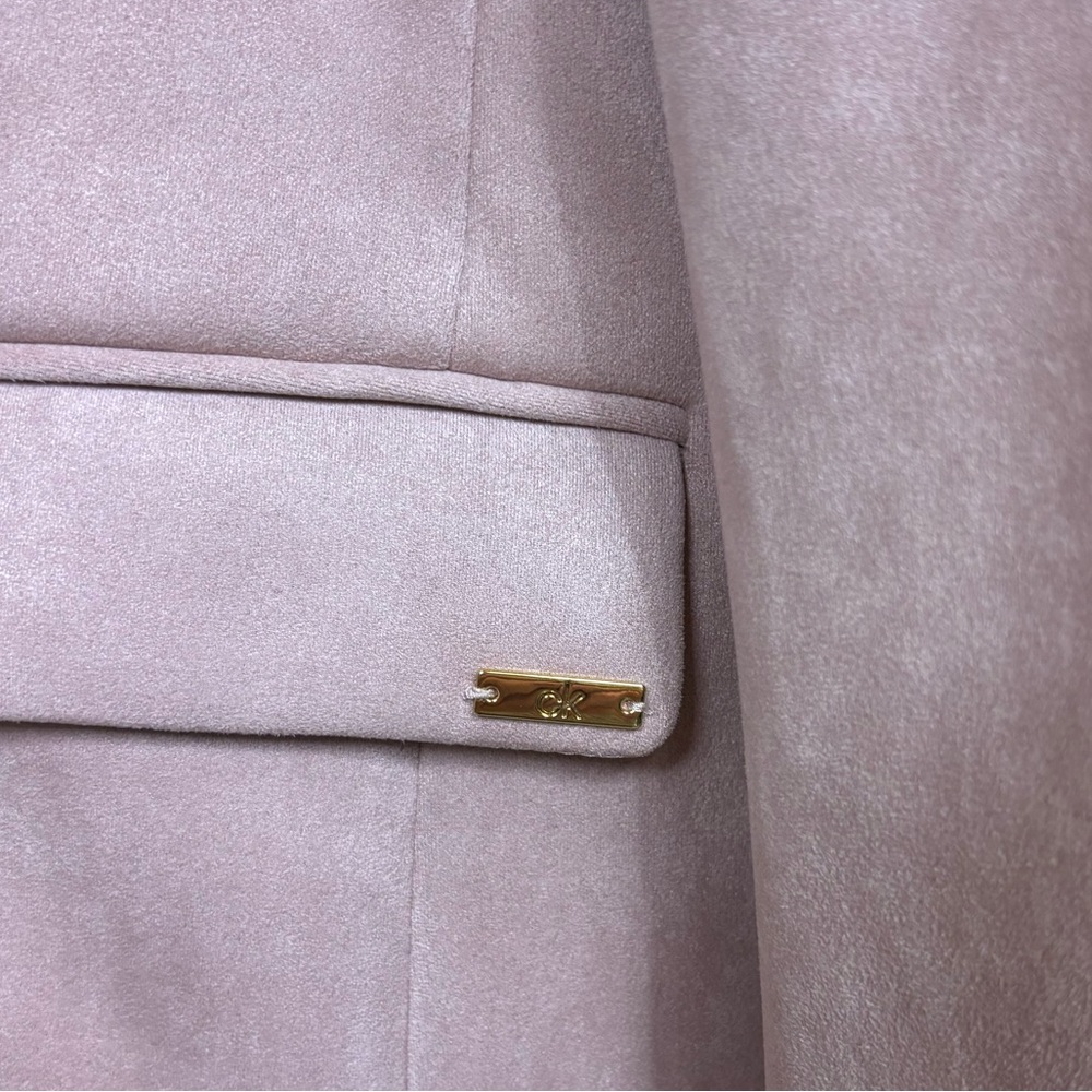 Calvin Klein Pink Microsuede Open Front Blazer - image 3